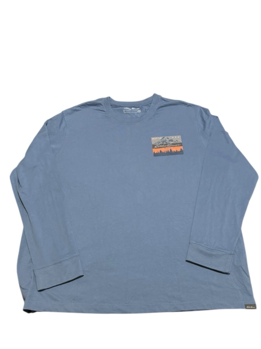 Eddie Bauer Men's Light Blue Long Sleeve Crewneck Tee